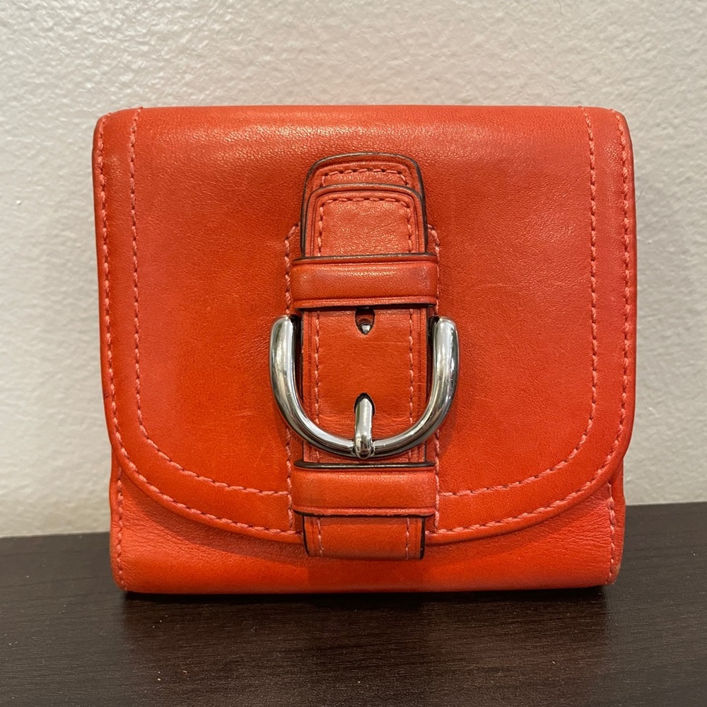 Coach Leather Wallet: orange